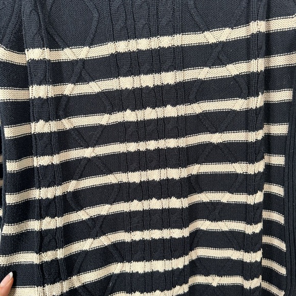 Croft & Barrow cozy striped funnel neck pullover cable knit sweater XXL - Picture 4 of 13